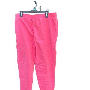 Isaac Mizrahi Live! Women's Pants Sz XL Soho French Terry Pant Strawberry Pink